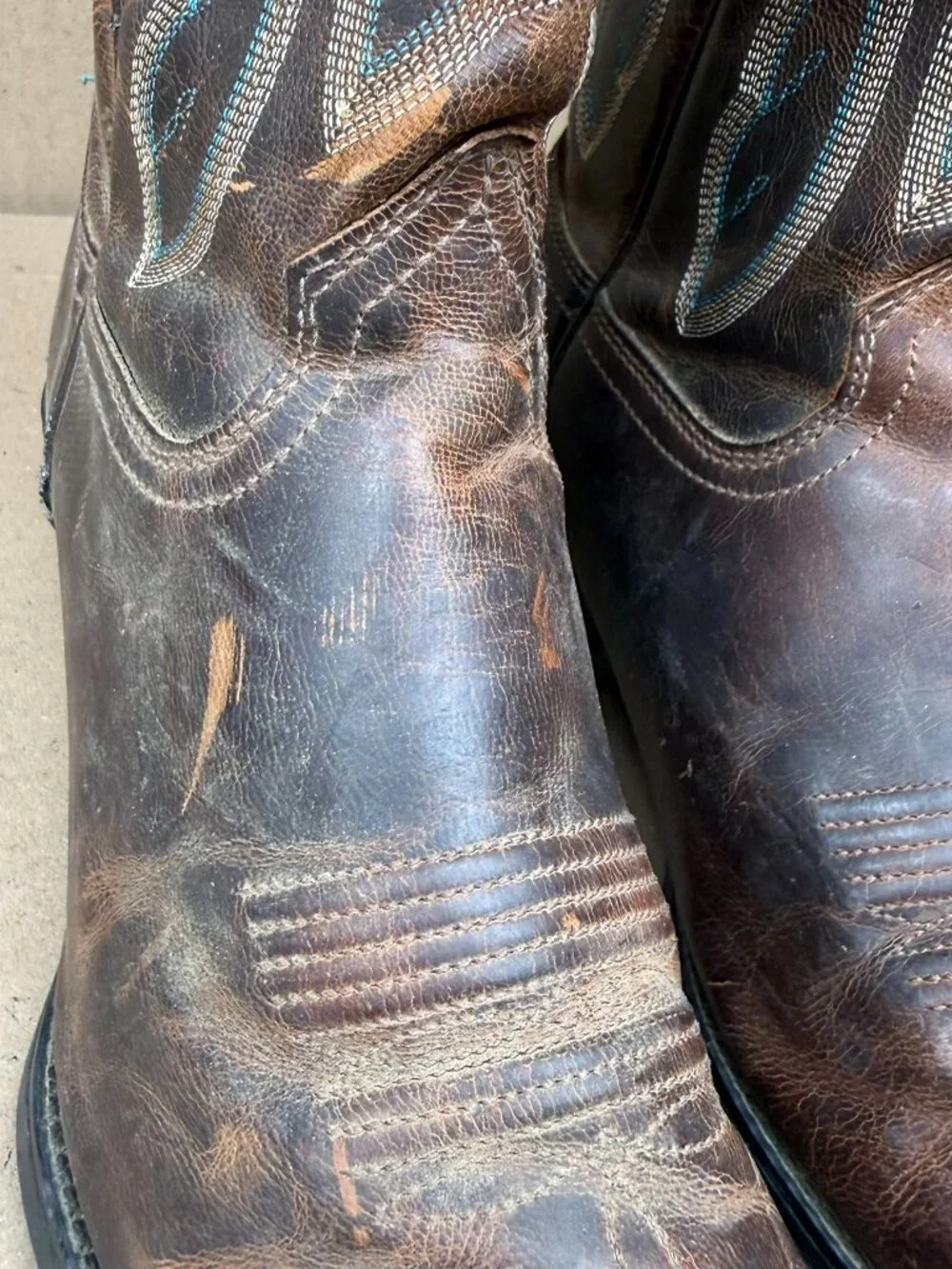 Ariat Women 8B Brown Distressed Leather Western Cowboy Boots 10010266 Scratches